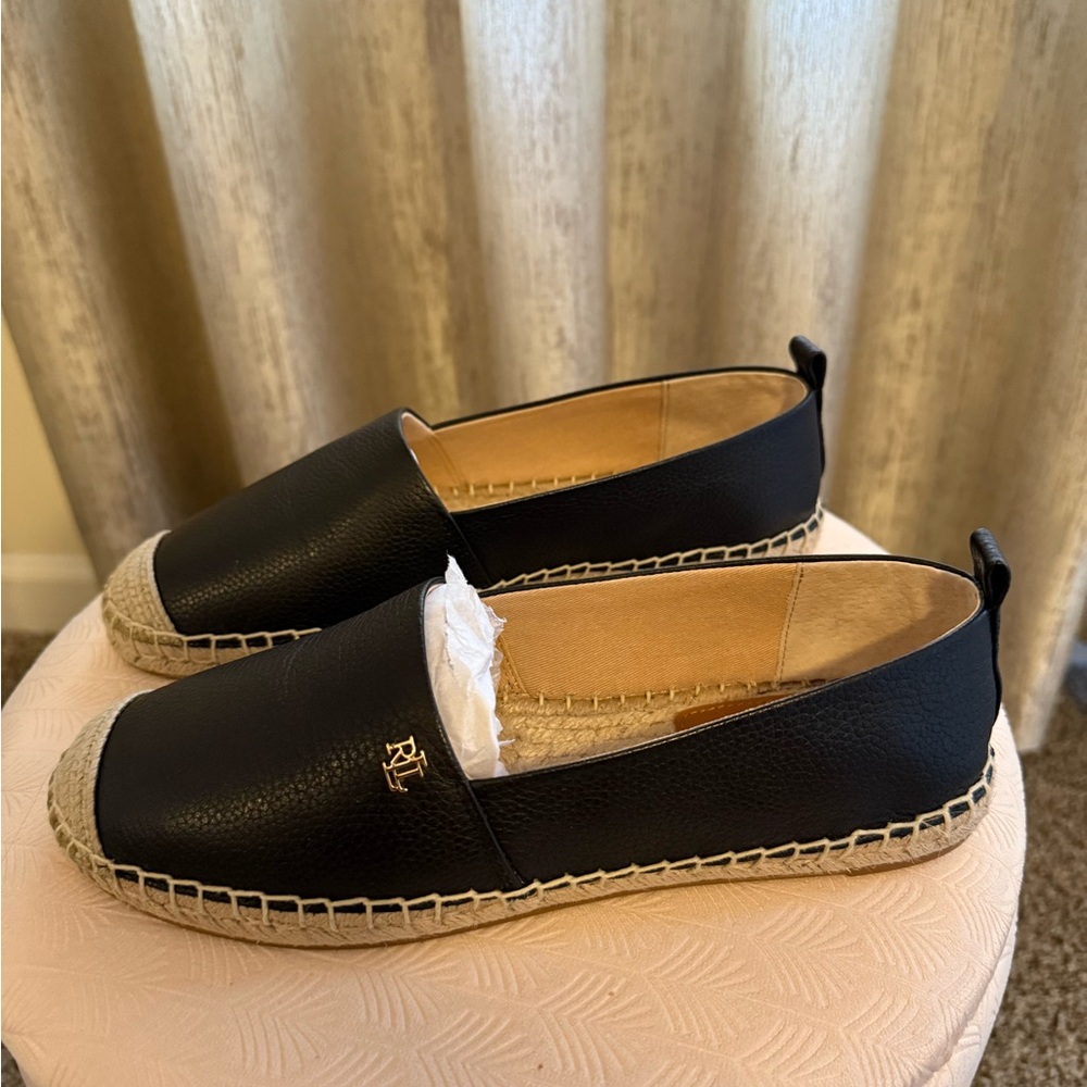 Ralph Lauren Black Espadrille Flats